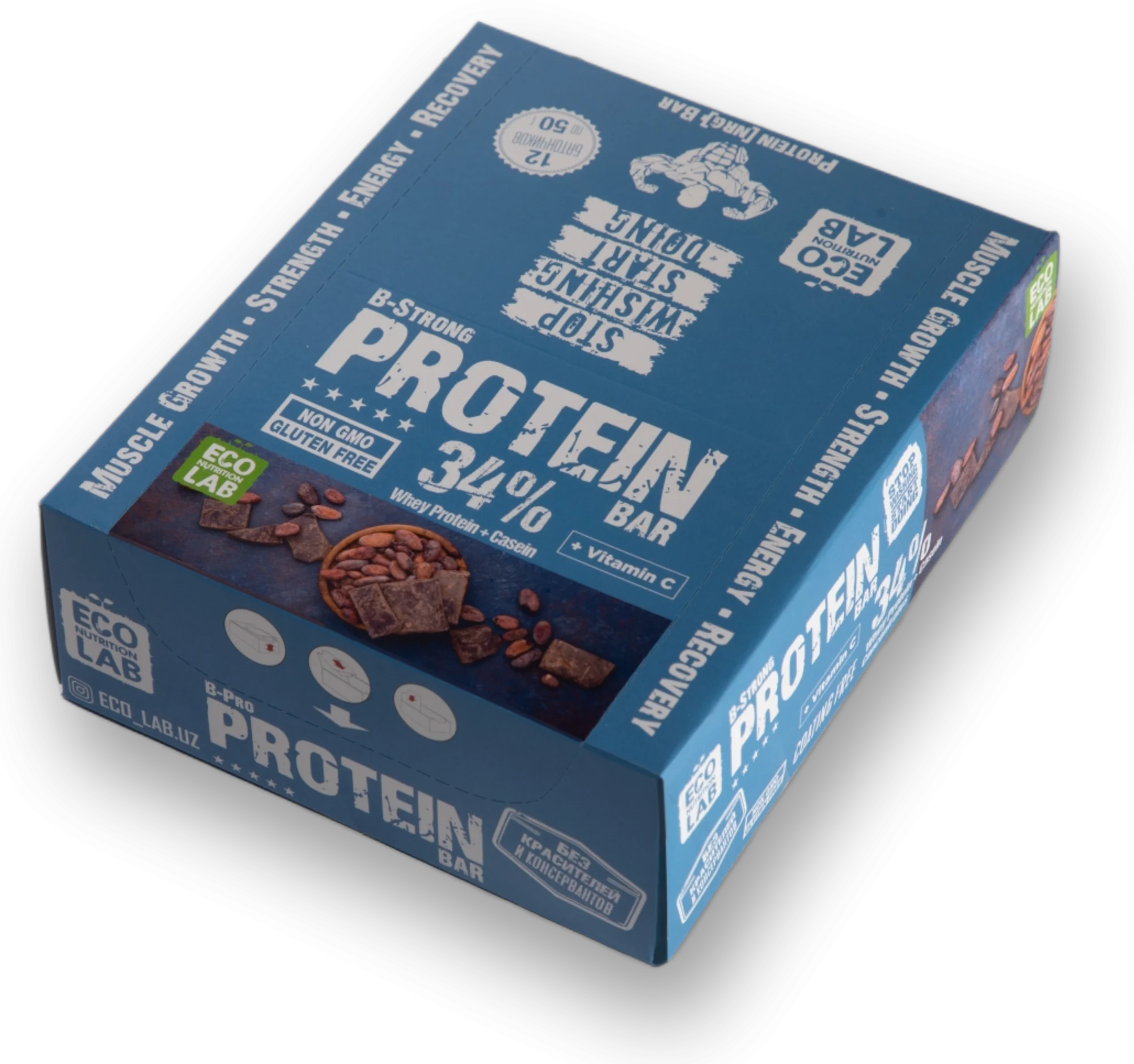 B-Strong Protein Bar Шоколадный — коробка